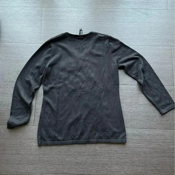 Vintage Berek Black Santa Embellished Sequins Ugly Christmas Sweater Size M - Picture 5 of 6